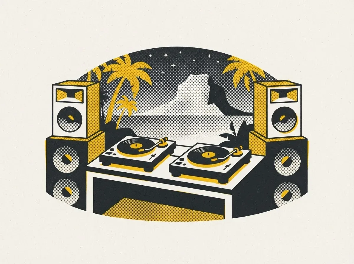 Illustration : dj et sonorisation