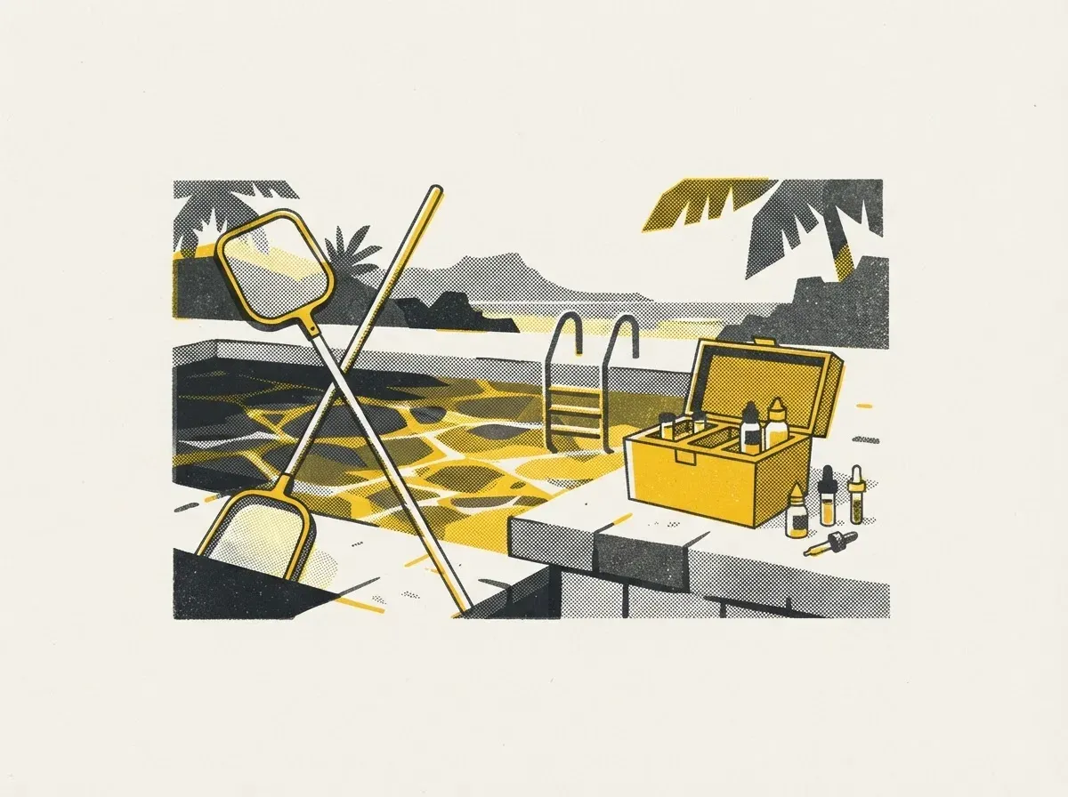 Illustration : entretien de piscine